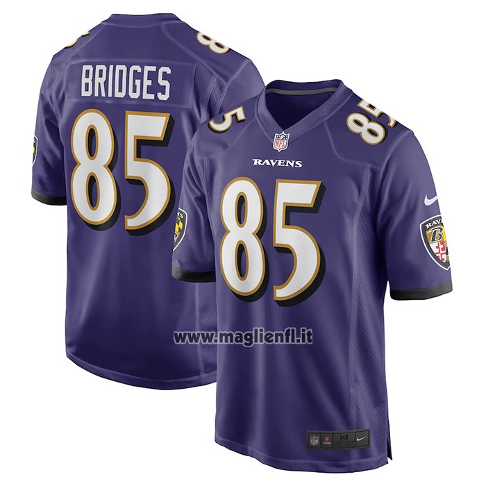 Maglia NFL Game Baltimore Ravens Shemar Bridges Viola